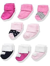Luvable Friends Unisex 8 Pack Newborn Socks