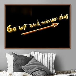 signwin Framed Canvas Wall Art Illuminated Words 3D...