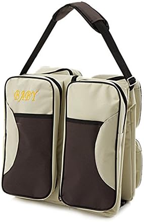 Yoolove 3 in 1 Portable Diaper Bag,Travel Bed,Travel Bassinet,Foldable Changing Station,Baby Travel Crib with Storage Pockets (creamy-white)