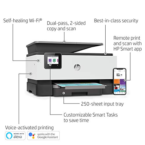 HP OfficeJet Pro 9015 All-in-One Wireless Printer, with Smart Home Office Productivity, HP Instant Ink, Works with Alexa… - Image 4