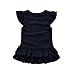 Miniowl Toddler Girls 3 pcs Ruffle Flare Pants Black Top with Headband
