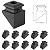 Iron Baluster Shoes (10-Pack) for use with 1/2" Scroll Basket Twist Knuckle Stair Balusters - Metal Slant Angled Pitch Shoes (Satin Black)