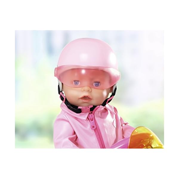 BABY born 825914 City Scooterhelm Puppenhelm mit verstellbarem Visier und Riemen, Puppenzubehör 43 cm, rosa – Bild 7