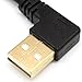 Micro USB Cable - Rerii Golden Plated 15cm Length Micro-B Male Right Angle USB cable, Sync & Charging Micro USB Cable