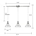 EUL Industrial Island Lighting Vintage Pendant Lamp with Clear Glass Shades Brushed Nickel-3 Light