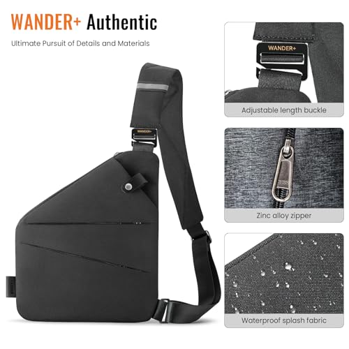 WANDER PLUS® Anti Theft Crossbody Bag, Shoulder Bag Anti-theft Design for Travel, Sport, Work