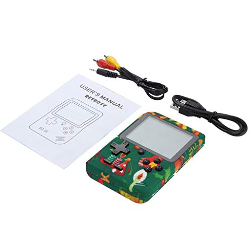 Inverlee Retro Handheld Game Console, 3 Inch HD Screen FC Game Console Classic Game Player, Christmas Birthday Present for Children (Green)
