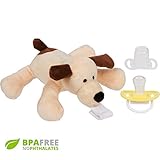 Plush Pacifier Holder with stuffed animal - Detachable Puppy Dog Toy for Baby!