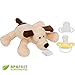 Plush Pacifier Holder with stuffed animal - Detachable Puppy Dog Toy for Baby!