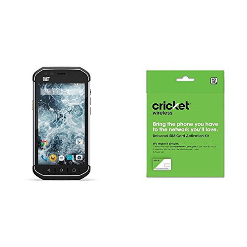 CAT PHONES Caterpillar S40 Rugged Waterproof Smartphone and Cricket Wireless BYOD Prepaid SIM Card