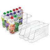 mDesign Stackable Baby Food Dispenser Organizer for Kitchen Pantry, Nursery - Pack of 2, Clear