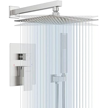 EMBATHER Shower System- Brushed Nickel Shower Faucet Set for Bathroom- State-of-the-art Air Injection Technology- 12