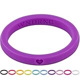 LearnFitFun Silicone Wedding Rings for Women. Thin Stackable Rubber Engagement Bands Single or Set of 10 Rings. Size 4-10 WNDRNG