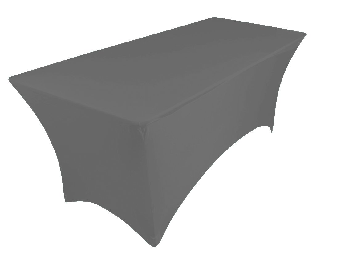 pod linen spandex stretch cover tablecloth for 6ft foot table 183x75x75cm (grey dark)