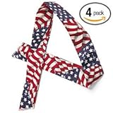 MiraCool Summer Heat Relief Cooling Neck Bandana Accessorie, Pack of 4 USA American Flag Bandanas - Reusable