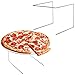 MyGift Set of 2 Silver Metal Pizza Pan Riser Stands, Tabletop Food Platter Tray Display Racks