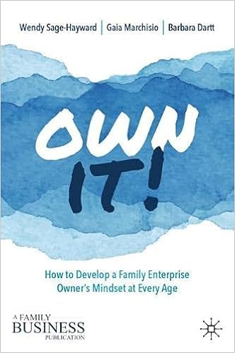 Own It How To Develop A Family Enterprise Owner S Mindset At Every Age A Family Business Publication Sage Hayward Wendy Marchisio Gaia Dartt Barbara Amazon Com Books