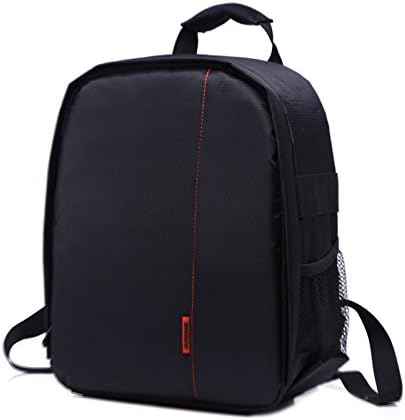 Multi-functional Waterproof Camera &amp; Lens Backpack Shockproof Well-Assorted Paded Partition Photo Video Shoulder Bag for SLR, DSLR, Canon, Nikon, Sony, Olympus,and Other Accessories (Red)
