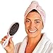 Ultra-Fine Microfiber Hair Towel Wrap - The Perfect Haircare - Anti-frizz Fast Drying Turban with Wet/Dry Brush