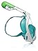 PRODIGY Full Face Snorkel Mask Adult Kids – 180° Panoramic Snorkeling Masks Gear for Adults and Youth - Easy Breathing SWIMTECH Dry Top Set, Anti-Leak&Anti-Fog– White/Green, No Mount–S/M