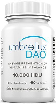 Diamine Oxidase | DAO | UmbrelluxDAO® by Diem Labs | 10,000 HDU per casule | 60 Capsules | Pharmaceutical Grade Diamine Oxidase | DAO | UmbrelluxDAO® by Diem Labs | 10,000 HDU per casule | 60 Capsules | Pharmaceutical Grade
