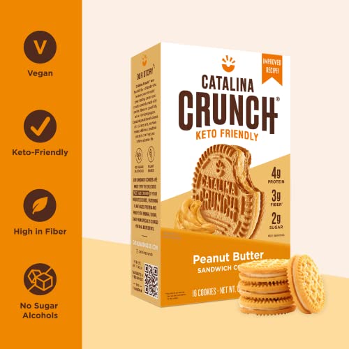 Catalina Crunch Peanut Butter Keto Sandwich Cookies 2 Pack 6.8 oz Box