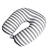 FashionLife Microbeads U Shaped Neck Pillow Stripe Travel Pillows Foam-Grey