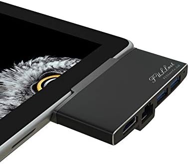 Fullnet Hub, Metal Case Docking for Surface Go, USB-C Connector with Surface Go Edge Shape & HDMI 1.4(Female), Ethernet, USB 3.0