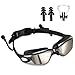 TENEW Swimming Goggles, Swimming Goggles with Ear Plugs and Nose Clip,UV400 Protection No Leaking Anti-Fog Lens with Adjustable Strap (Black)