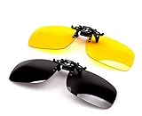 Wonderfulsight 2 Piece Day+Night Vision Polarized Clip-on Flip-up Sunglasses