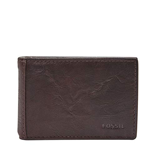 image for Fossil Men's Neel Leather Slim Minimalist Money Clip Bifold Front Pock