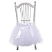 FLYPARTY Handmade Tulle Tutu Chair Skirt with Sash Bow for Party Wedding Baby Shower Home Decoration (White)