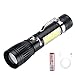 Domini LED Tactical Flashlight - USB Rechargeable Zoomable Flashlight XM-L T6 + COB Torch for Camp Emergency Reading Car Checking and Work with USB charging (18650 battery including)