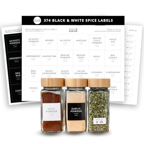 Square Spice Jar Labels Stickers