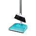 Casabella Sweep 4 Piece Pole, Basics Upright Broom and Dustpan Set, Silver/Blue
