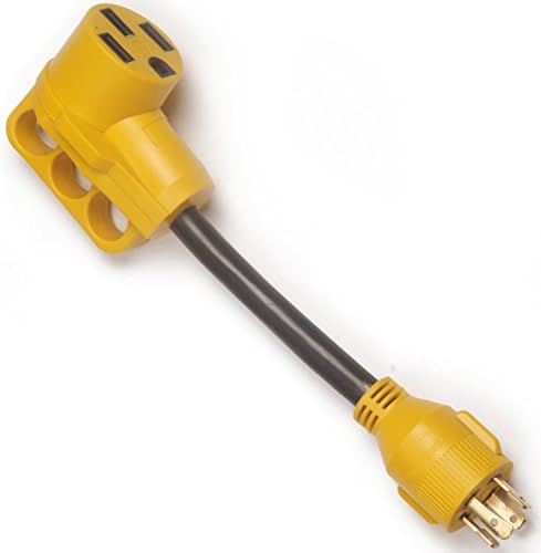 RV Generator Power Adapter 30A 4-Prong Locking male Plug to 50 A Female with Handle(PNV30450)