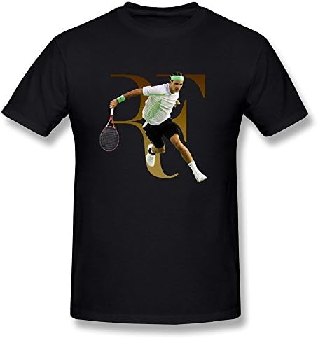 Popular Printing Men's Roger Federer Tee Shirt X-Large Black