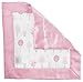 SwaddleDesigns Cotton Muslin Baby Lovie, Small Security Blanket, Pink Thicket with Satin Trim