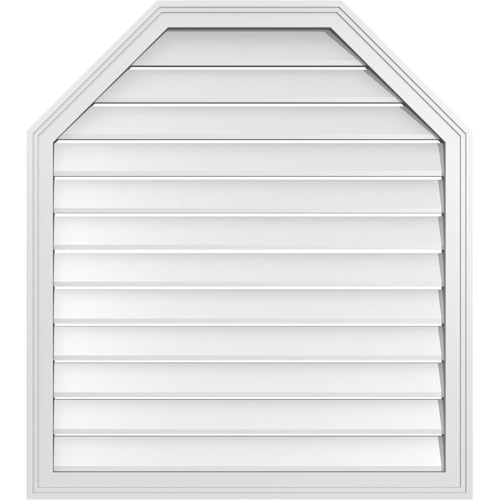 34"W x 38"H Octagonal Top Surface Mount Signature Urethane Gable Vent: Function…