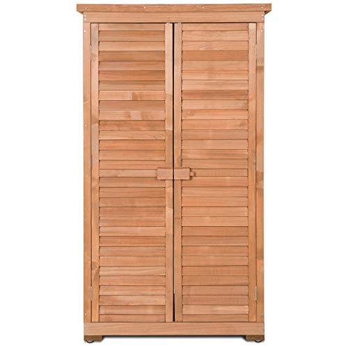 Goplus Outdoor Storage Wooden Garden Shed with Latch