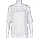 Canserin Women Blouse, Women's Fashion Off Shoulder Short Sleeve Blouse Casual White Shirt Tops (L, White)