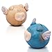 Spring End Sale! Unique Flying Pig Ceramic Piggy Bank For Kids Boys Girls Teens & Adults Savings (Blue)