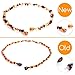 Minetom Baltic Amber Teething Necklace for Baby, Anti Inflammatory, Drooling and Natural Teething Pain Relief, GIA Certified Pure Baltic Amber Unisex Baby Necklace, Cherry-Honey