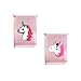 EIXJA 2 Pack Unicorn Pen Holder, 3.15inch L x 3.15inch W x 3.75inch Height Square Pencil Holder, Unicorn Desk Organizer, Unicorn Gifts, Makeup brush holders for Girls