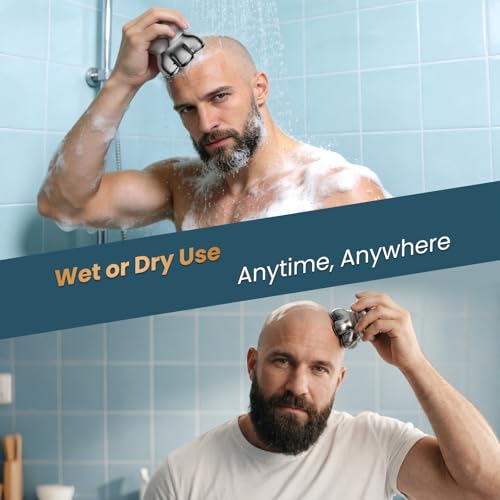MAXGROOM PRO Head Shavers for Bald Men, Upgraded 7D Magnetic Shaver Blade, Extended Battery Life, 7500-8800Rpm Men's Shaver, IPX6 Waterproof, Ergonomic Design, Type-C Charging