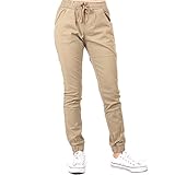 Women's Twill Jogger Pants Medium Beige 482
