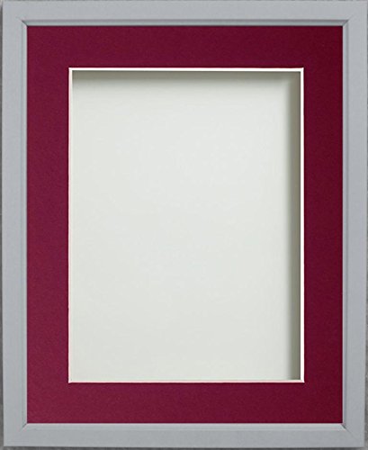 Frame Company Drayton Range 12x10-inch Grey Picture Photo Frame with Plum Mount For Image Size 8x6-inch