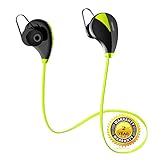Bluetooth Earbuds Best Bass Stereo Ear Earbud with Mic and Anti-Drop Noise Cancelling for Sport Gym Running Workout Lifetime Sweatproof Guarantee( Green)