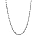 2.2mm 925 Sterling Silver Nickel-Free Diamond-Cut Rope Link Italian Chain, 26" + Cleaning Cloth