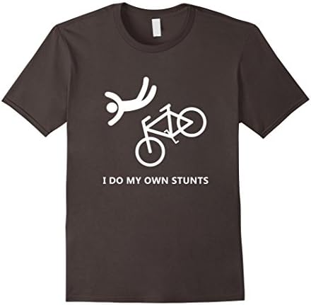 Mens Bike Lovers - I do my own stunts T-Shirt Large Asphalt